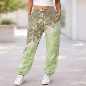 Champion Unity Tie Dye Sweatpants Women’s M Green Brown Cotton Joggers